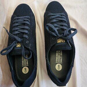 Clae Bradley Navy Wool Cream Casual Sneakers